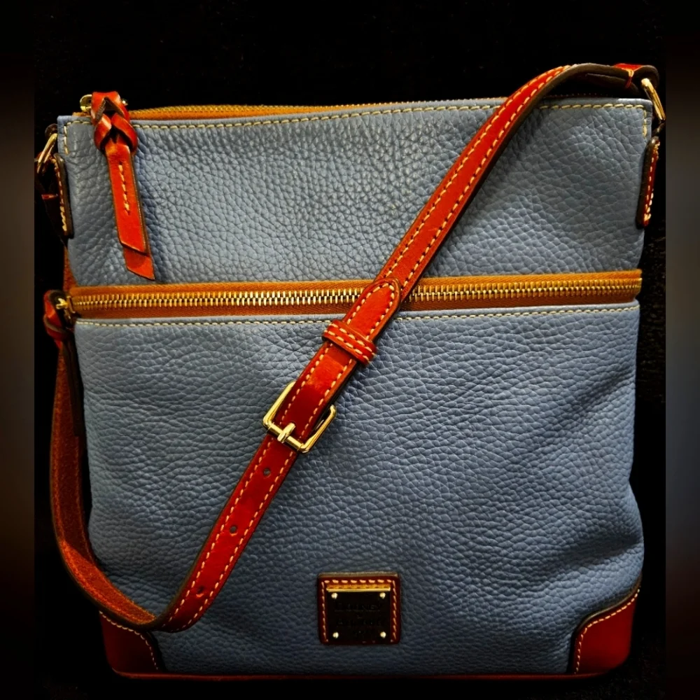 Dooney & Bourke Blue Pebble Leather Crossbody/Shoulder Bag